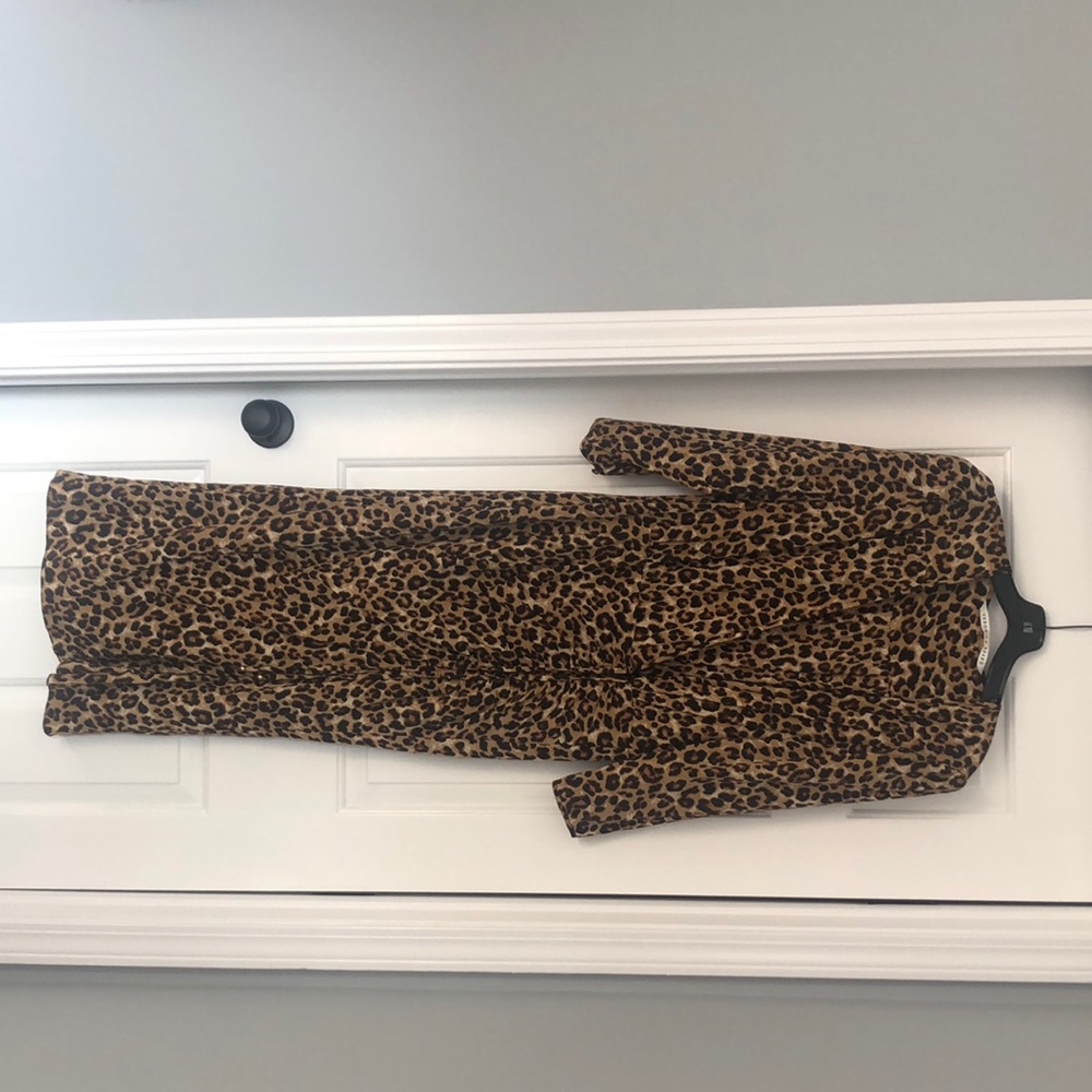 Veronica beard cheetah long sleeve dress